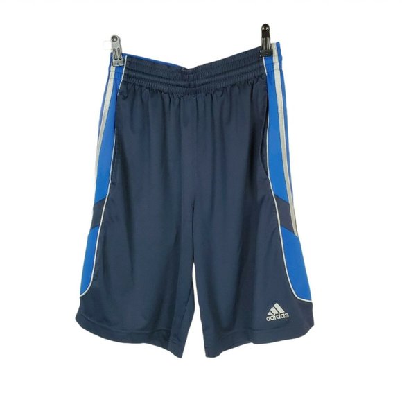 Adidas Mens Navy Blue White 3 Stripe Size Small Basketball Shorts 10" Inseam - Picture 1 of 12